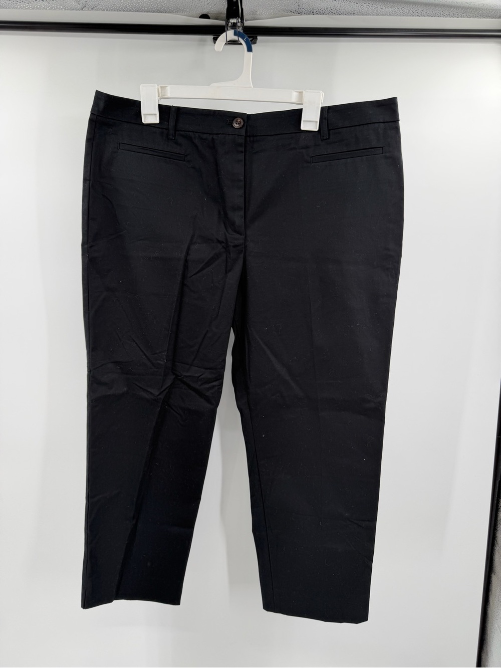 Ann Taylor Black Cotton Straight Leg Pant Size 16 New with tags